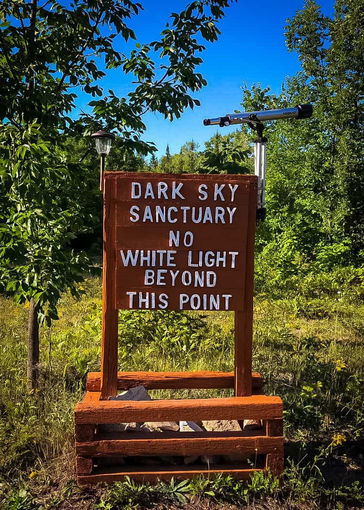 Manitoulin Island Camping - Dark Sky Preserve Sign