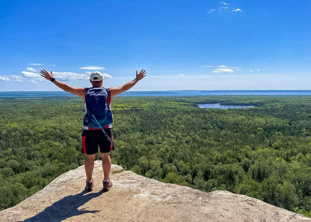 Manitoulin-Island-Cup-Saucer-trail-Hubby-at-lookout-point